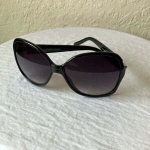 Guess: Black Rhinestone Sunglasses- black gradient lenses- flaw